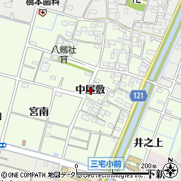 愛知県稲沢市平和町中三宅中屋敷周辺の地図