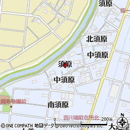 愛知県愛西市西川端町須原周辺の地図