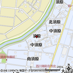 愛知県愛西市西川端町（須原）周辺の地図