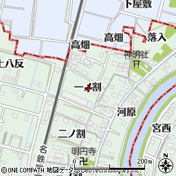 愛知県愛西市渕高町一ノ割周辺の地図