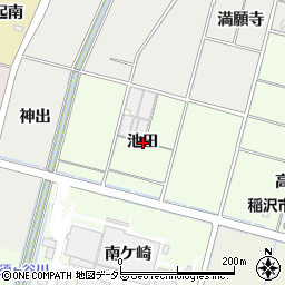 愛知県稲沢市平和町中三宅池田周辺の地図