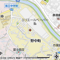 静岡県富士宮市野中町周辺の地図