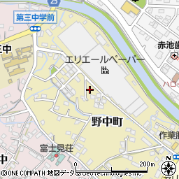 静岡県富士宮市野中町周辺の地図