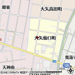 愛知県稲沢市大矢仙口町周辺の地図