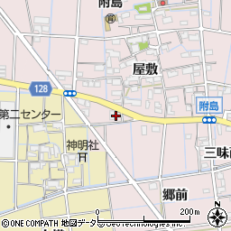 愛知県稲沢市附島町（西浦）周辺の地図