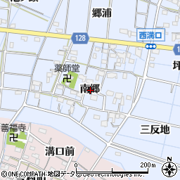 愛知県稲沢市西溝口町南郷周辺の地図