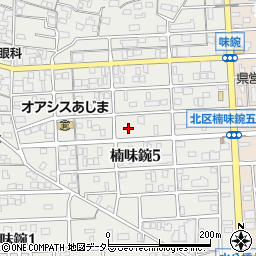 愛知県名古屋市北区楠味鋺5丁目1822周辺の地図