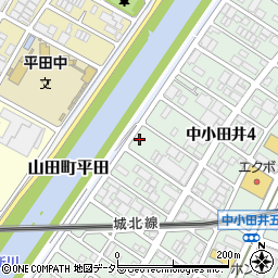 早苗塾中小田井周辺の地図