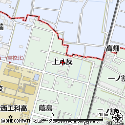 愛知県愛西市渕高町上八反周辺の地図