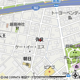 愛知県清須市朝日弥生周辺の地図
