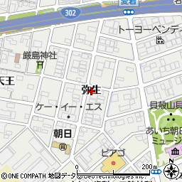 愛知県清須市朝日（弥生）周辺の地図