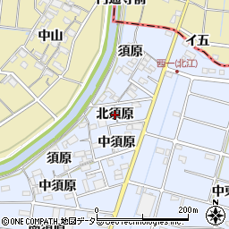 愛知県愛西市西川端町（北須原）周辺の地図
