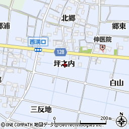 愛知県稲沢市西溝口町坪之内周辺の地図