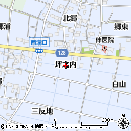愛知県稲沢市西溝口町（坪之内）周辺の地図
