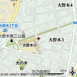 愛知県名古屋市西区大野木周辺の地図