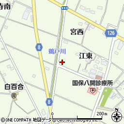 愛知県愛西市江西町周辺の地図