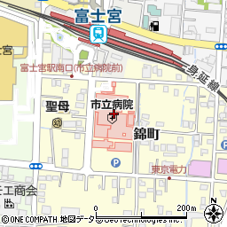 富士宮市立病院周辺の地図