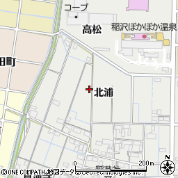 愛知県稲沢市大矢町北浦周辺の地図