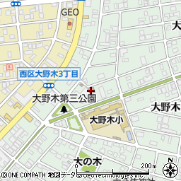 大野木コミュニティセンター周辺の地図