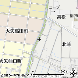 愛知県稲沢市大矢町下流周辺の地図