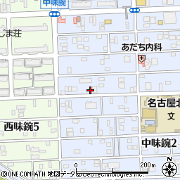 愛知県名古屋市北区中味鋺3丁目133周辺の地図