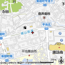 愛知県尾張旭市新居町（上の田）周辺の地図