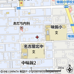 愛知県名古屋市北区中味鋺3丁目1112-3周辺の地図