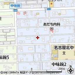 愛知県名古屋市北区中味鋺3丁目112周辺の地図