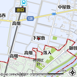 愛知県稲沢市祖父江町三丸渕（下屋敷）周辺の地図