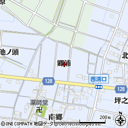 愛知県稲沢市西溝口町郷浦周辺の地図