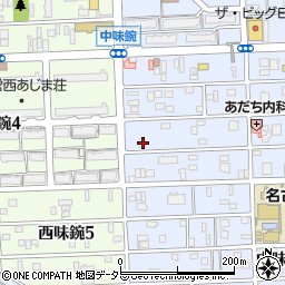 愛知県名古屋市北区中味鋺3丁目233周辺の地図