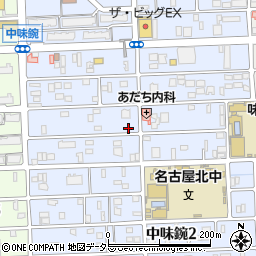 愛知県名古屋市北区中味鋺3丁目223周辺の地図