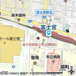 富士宮駅南口ふれあい広場トイレ周辺の地図