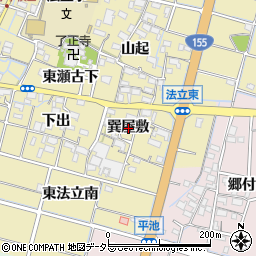 愛知県稲沢市平和町法立巽屋敷周辺の地図