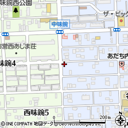 愛知県名古屋市北区中味鋺3丁目204周辺の地図