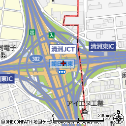 愛知県清須市朝日検見周辺の地図