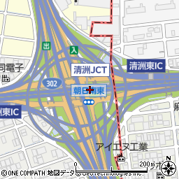 愛知県清須市朝日（検見）周辺の地図