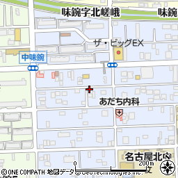 愛知県名古屋市北区中味鋺3丁目320周辺の地図