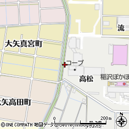 愛知県稲沢市大矢町（熊野）周辺の地図