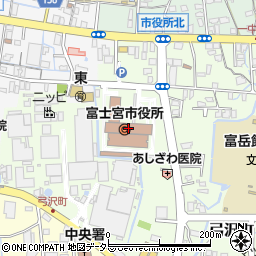 富士宮市役所　下水道課業務係周辺の地図