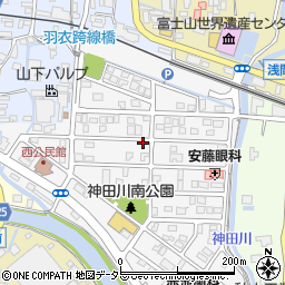 静岡県富士宮市神田川町周辺の地図