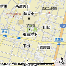 愛知県稲沢市平和町法立東瀬古下周辺の地図