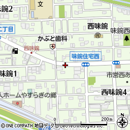 愛知県名古屋市北区西味鋺周辺の地図