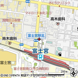 静岡県富士宮市中央町周辺の地図