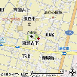 愛知県稲沢市平和町法立周辺の地図