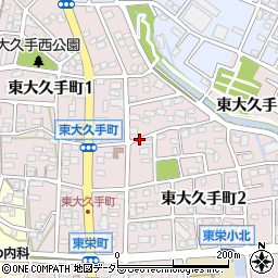 愛知県尾張旭市東大久手町周辺の地図