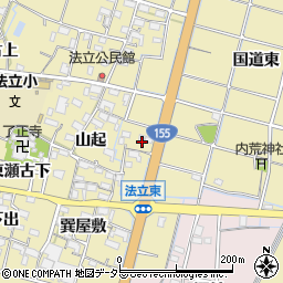 愛知県稲沢市平和町法立東法立周辺の地図