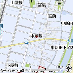 愛知県稲沢市祖父江町三丸渕中屋敷周辺の地図