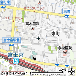 静岡県富士宮市東町周辺の地図