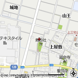 愛知県稲沢市平和町上三宅（上屋敷）周辺の地図